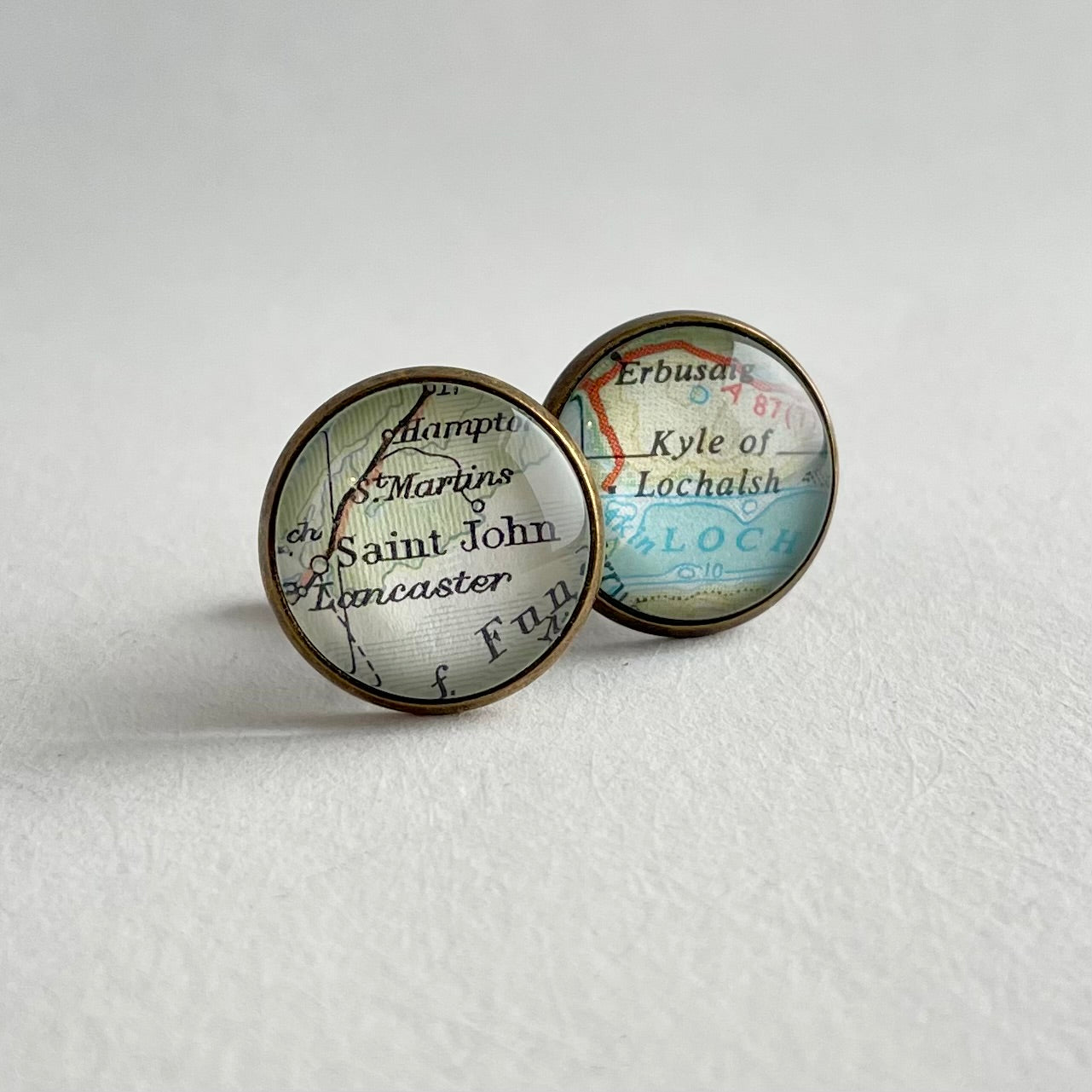 Silver plated personalised map cufflinks