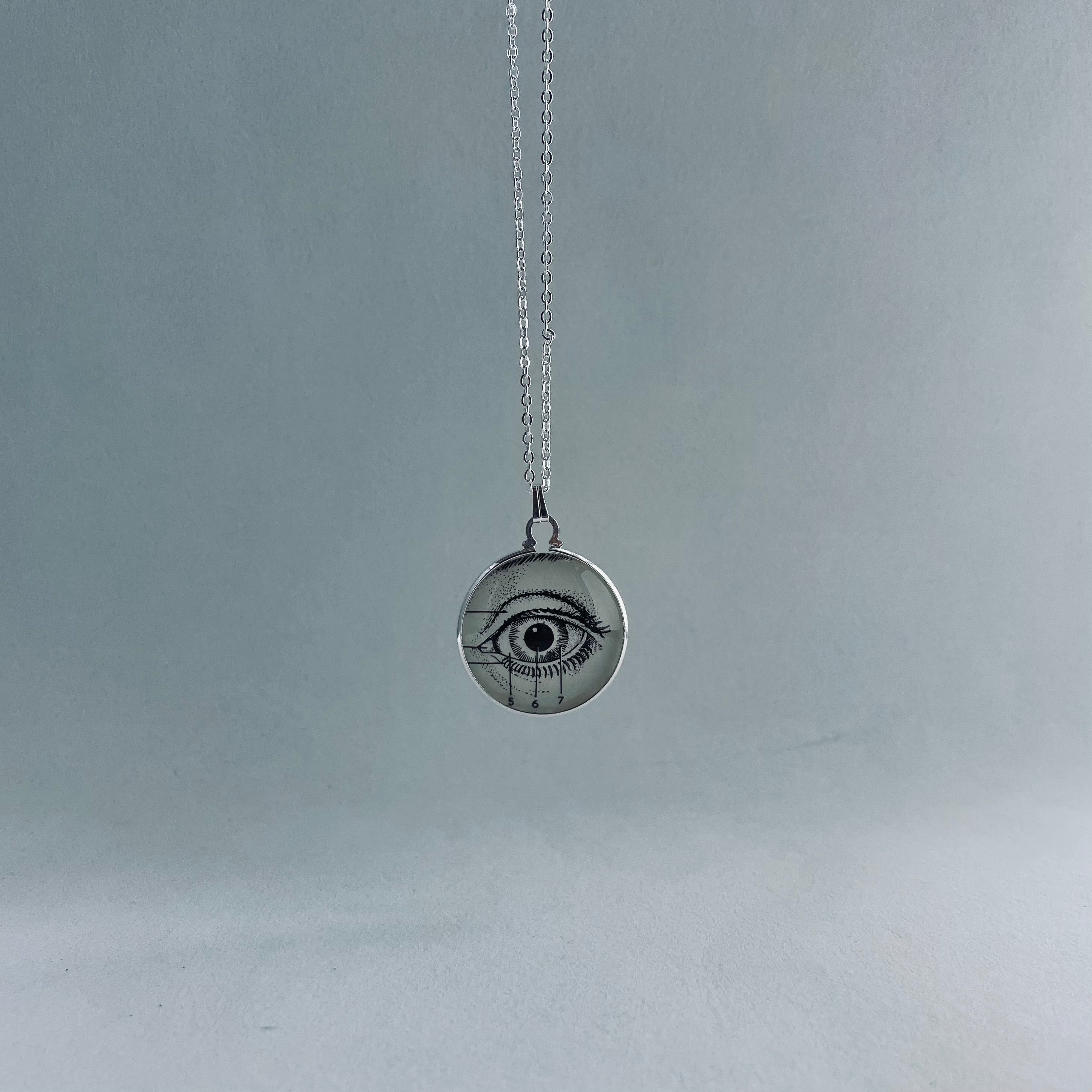 Silver Plated Eye Pendant using Vintage Anatomy Illustration