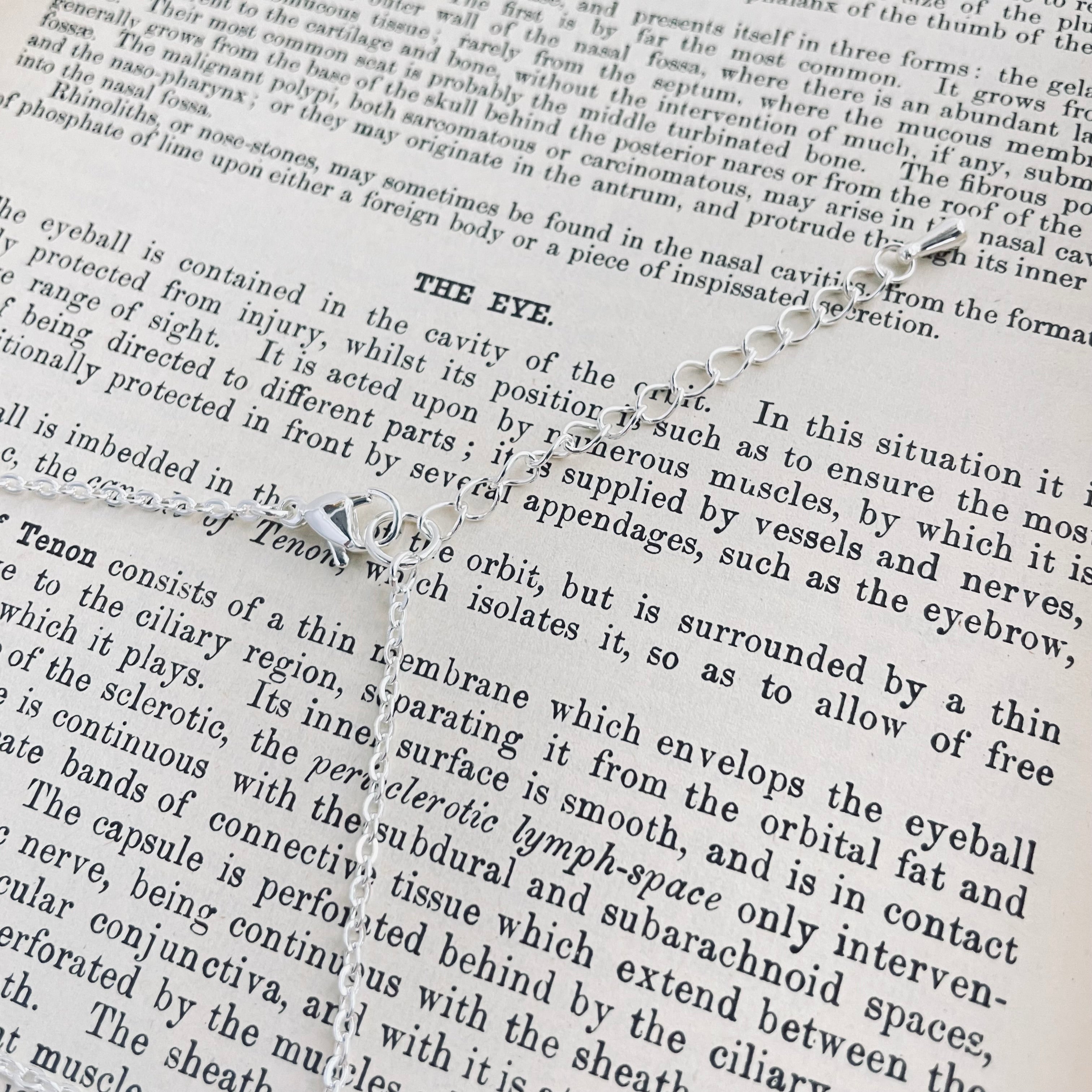 Silver Plated Eye Pendant using Vintage Anatomy Illustration