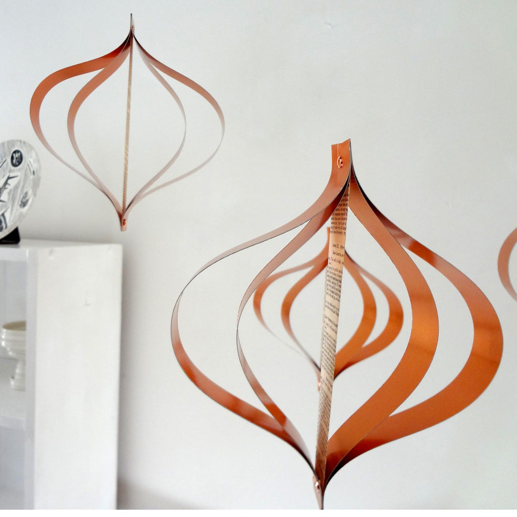 Copper Metallic Hanging Decorations, Eames-Style Mid Century Decor