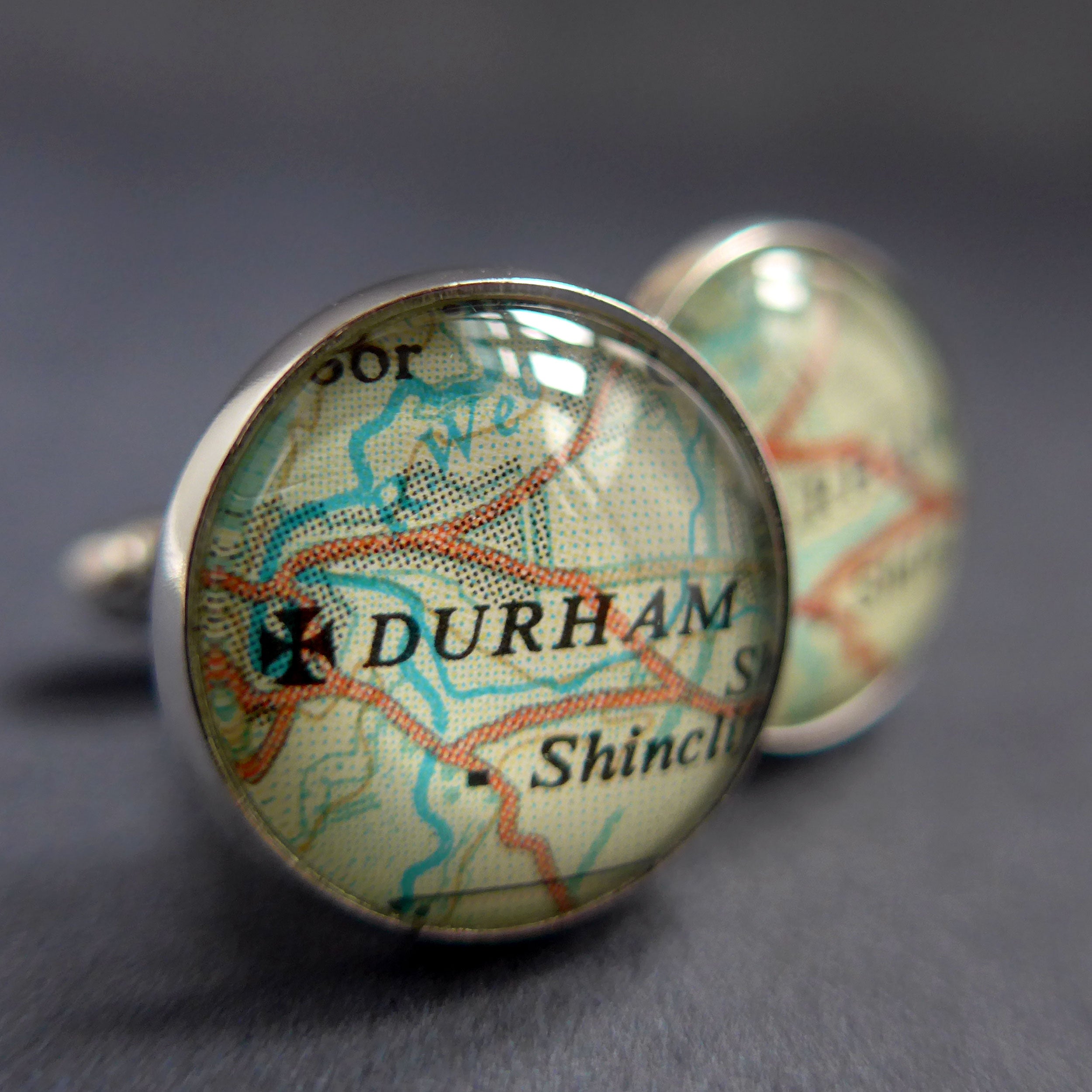 Custom Map Cufflinks, Personalised Jewellery Gift for Him