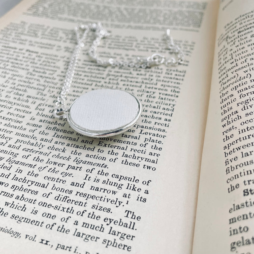 Silver Plated Eye Pendant using Vintage Anatomy Illustration