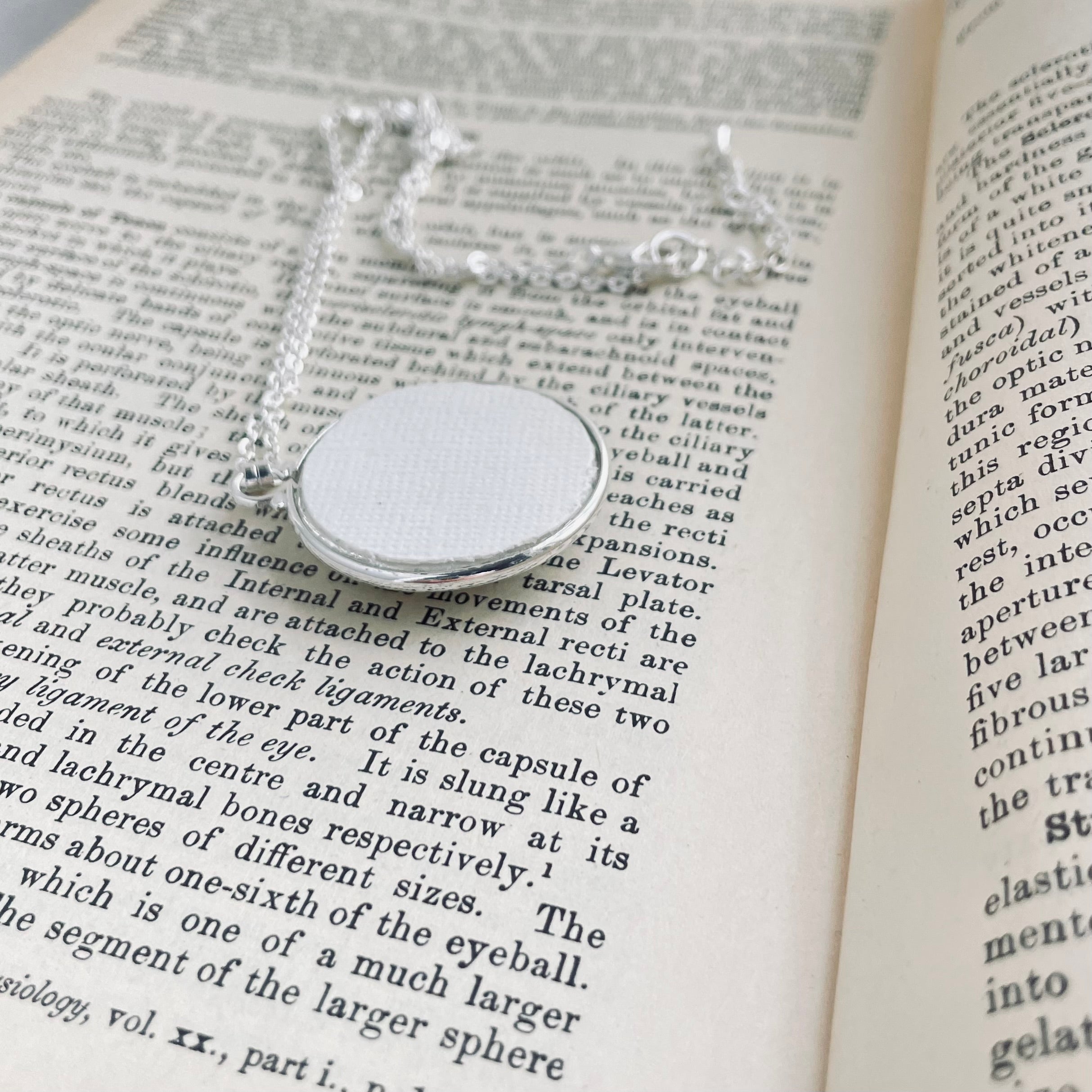 Silver Plated Eye Pendant using Vintage Anatomy Illustration