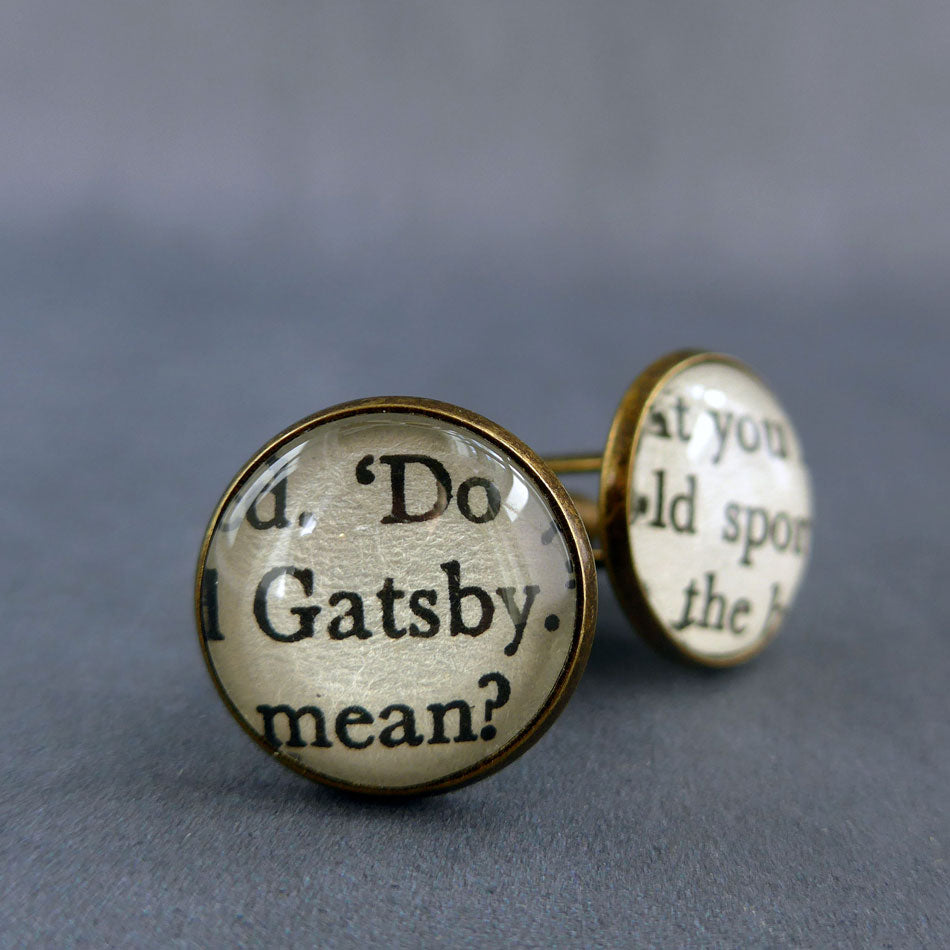 Great Gatsby Cufflinks, Roaring Twenties Literature Gift