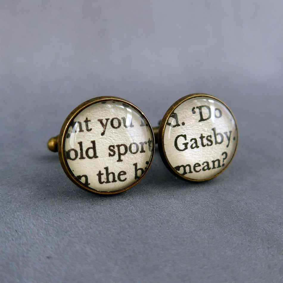 Great Gatsby Cufflinks, Roaring Twenties Literature Gift