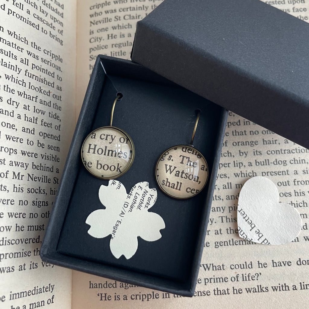 Sherlock Holmes Earrings, Literary Book Lover Detective Gift