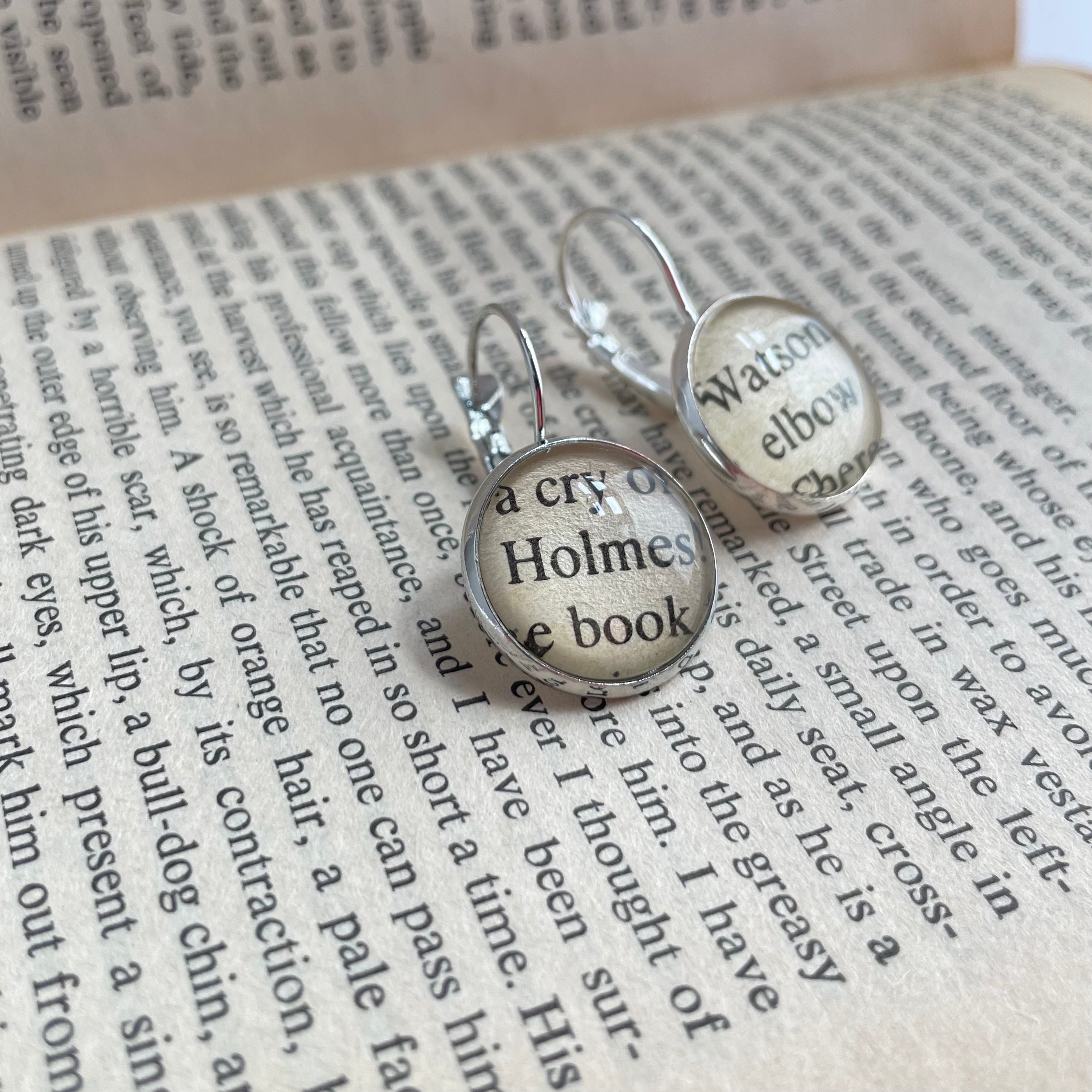 Sherlock Holmes Earrings, Literary Book Lover Detective Gift