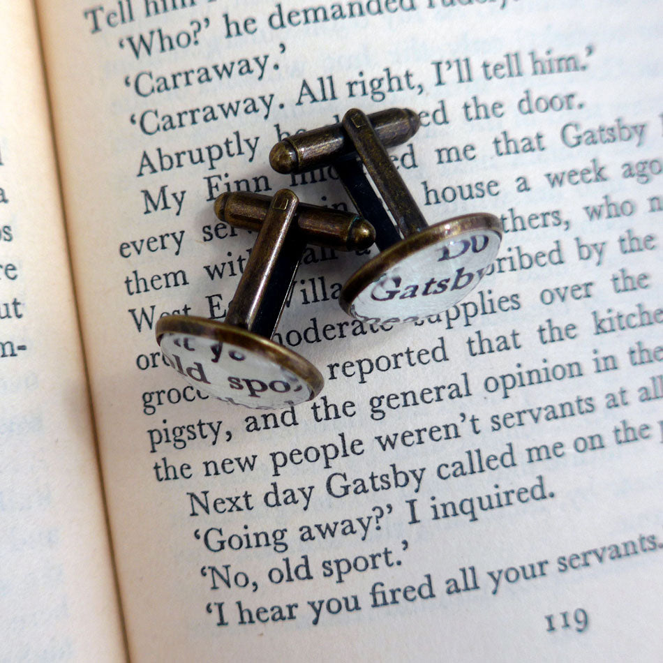 Great Gatsby Cufflinks, Roaring Twenties Literature Gift
