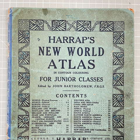 Atlas Cover, Ephemera, Vintage Card for Art and Scrapbooking