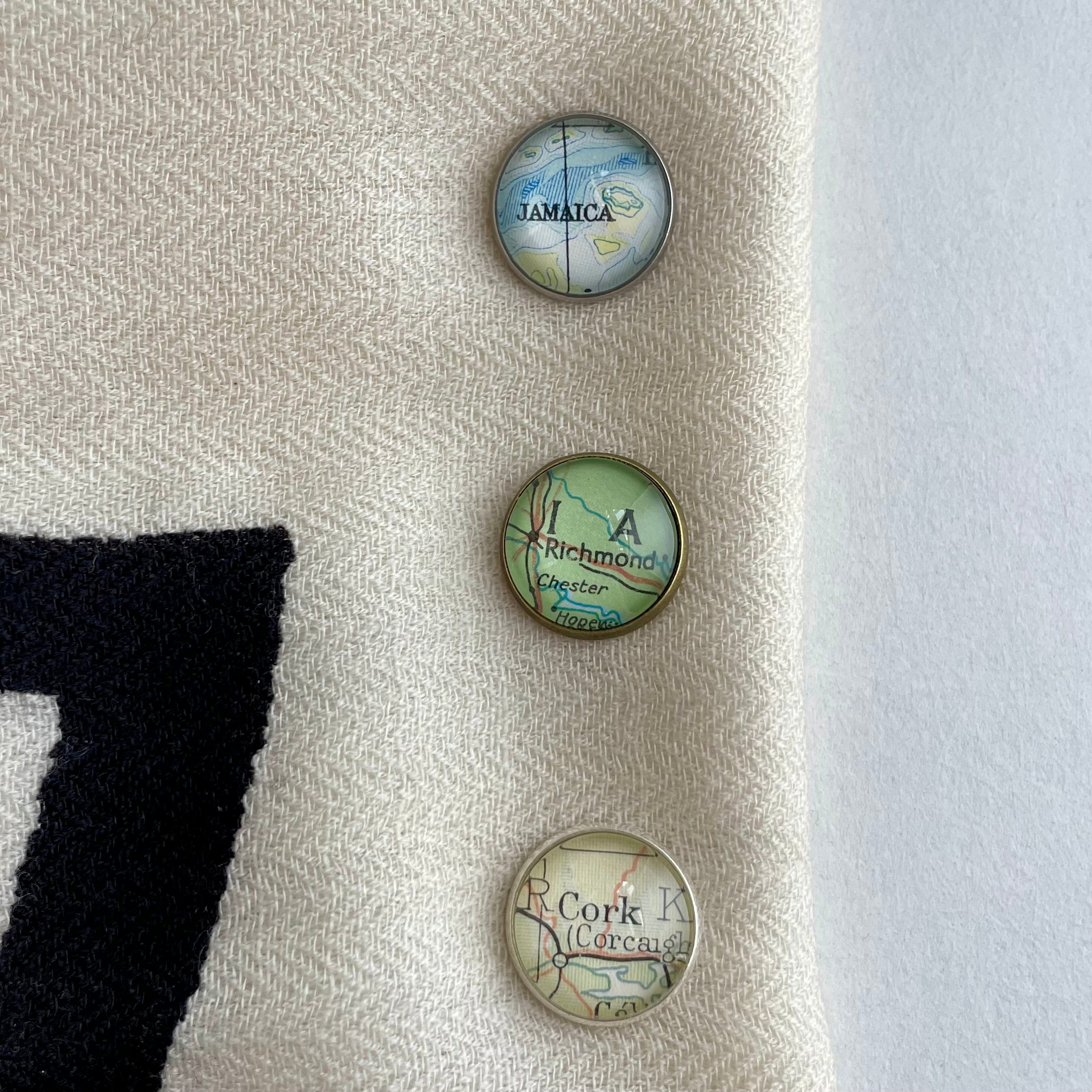 Custom Map Tie Pin or Brooch