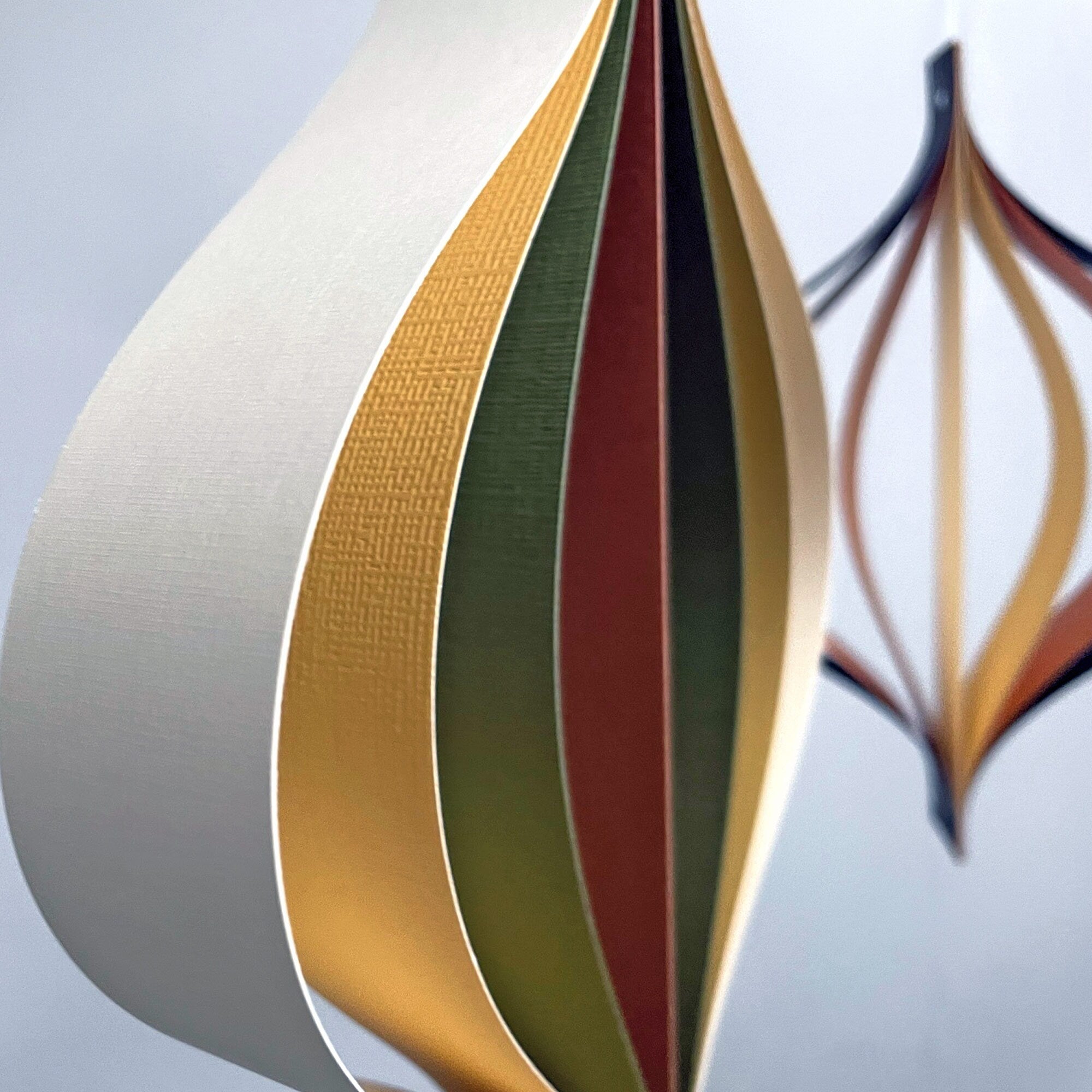 Brown Orange Yellow Hanging Ornaments, Mid Century Style Decorations,