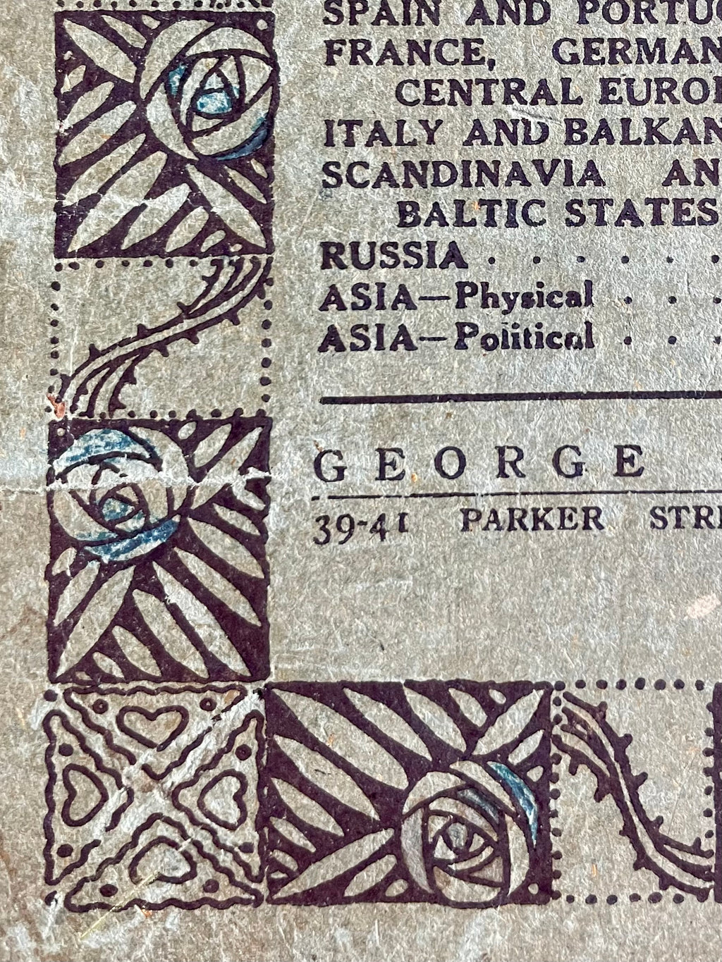 Atlas Cover, Ephemera, Vintage Card for Art and Scrapbooking