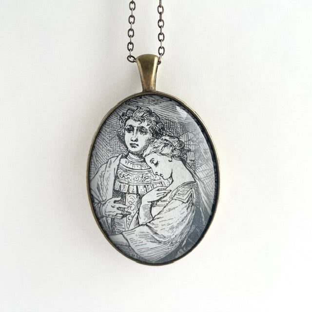 Bronze Pendant with Shakeapearean Characters Book Illustration