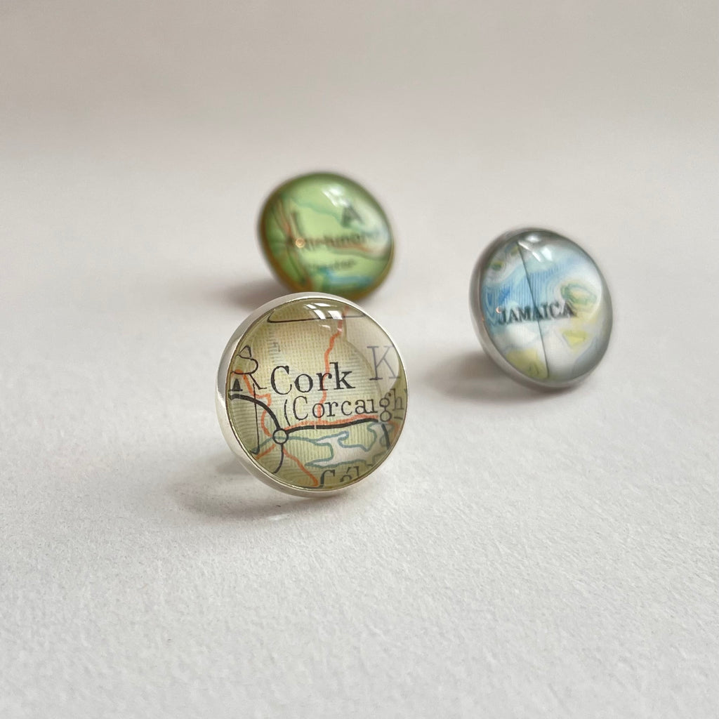 Custom Map Tie Pin or Brooch