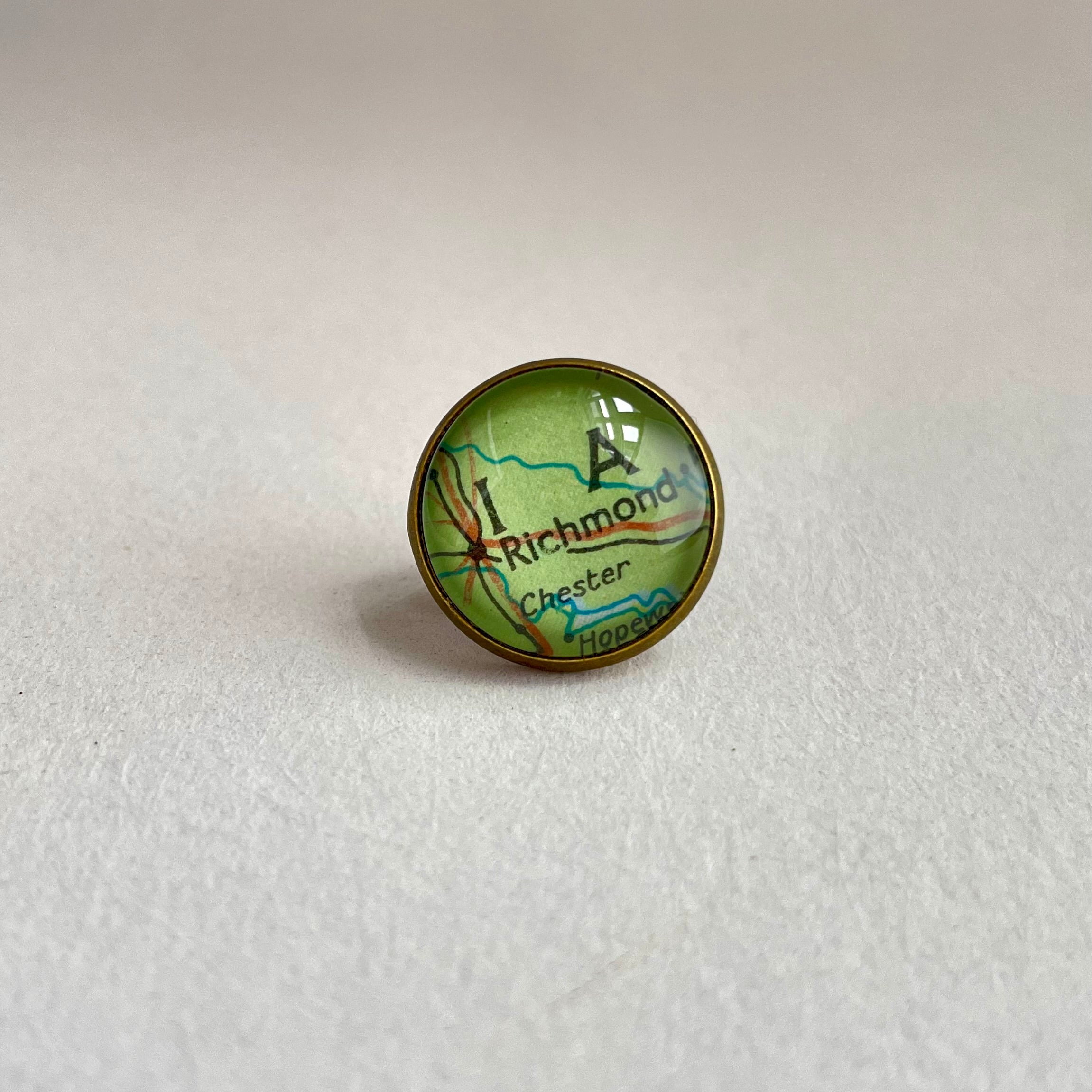 Custom Map Tie Pin or Brooch