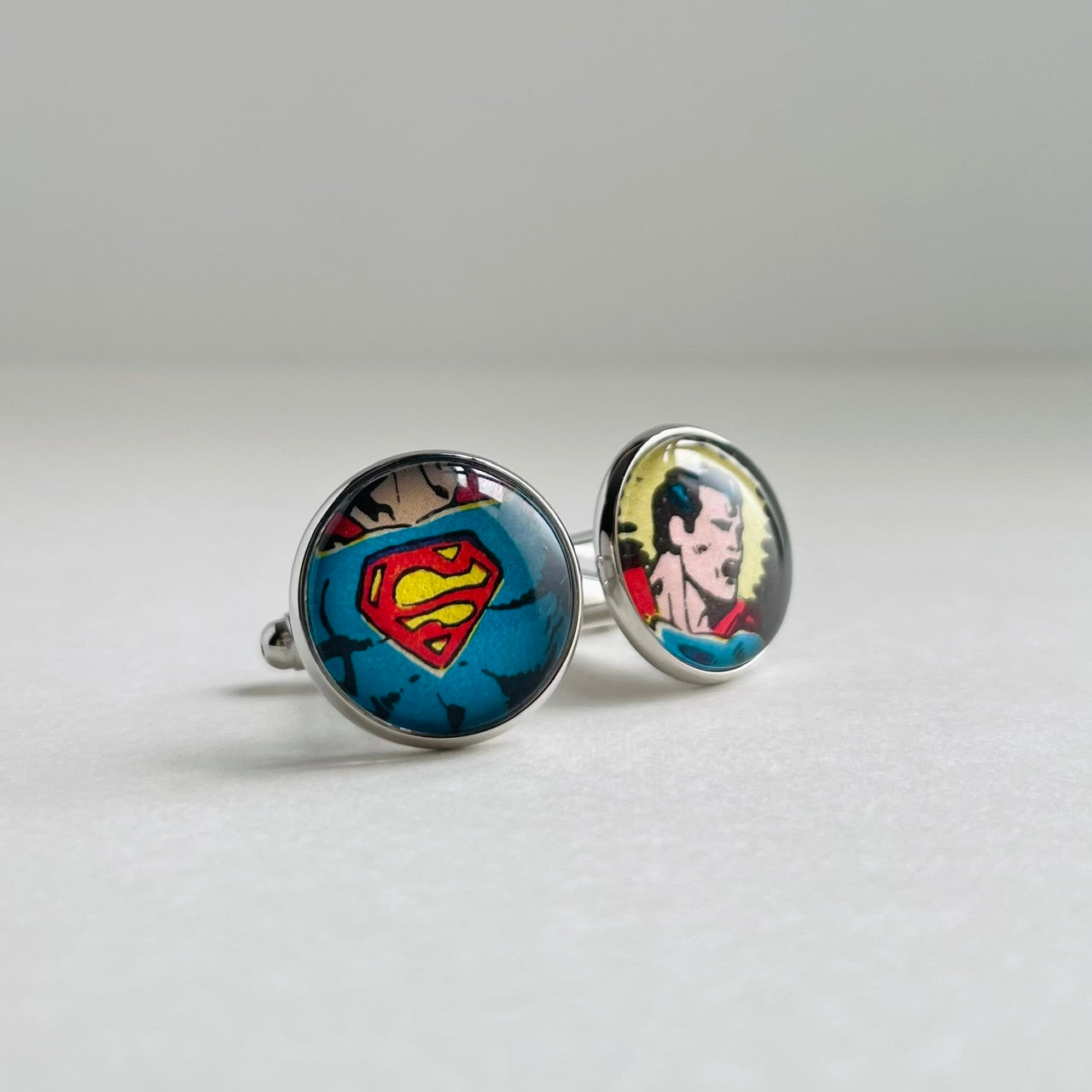 Superman Cufflinks with Vintage Comic Art