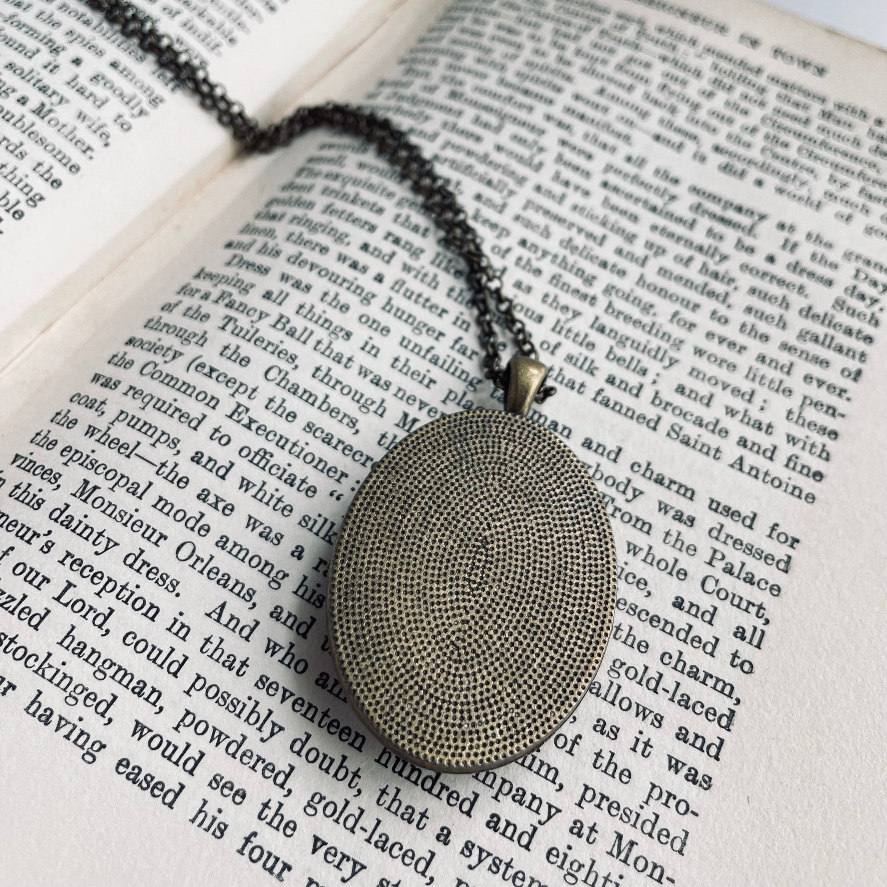 Bronze Pendant with Roman Nymph Vintage Book Illustration