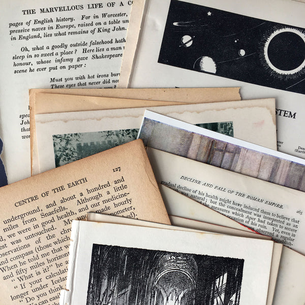 Ephemera Pack - Antique and Vintage Novels and Books