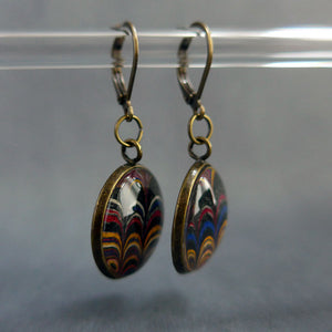 Antique Marbled End Paper Earrings
