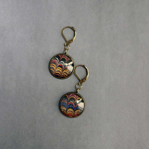Antique Marbled End Paper Earrings
