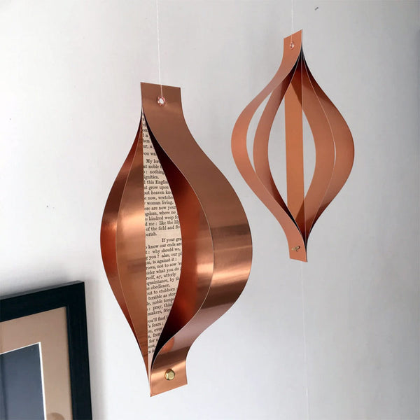 Copper Christmas Decorations, Set of 5, Metallic Card