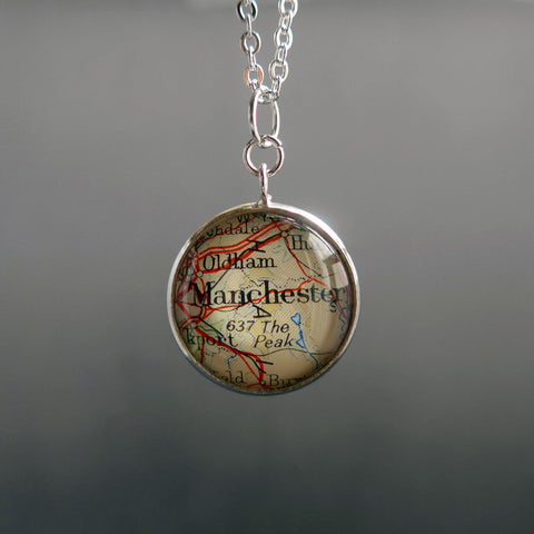 Personalised Vintage Map Pendant for Bill - Fenny Bently