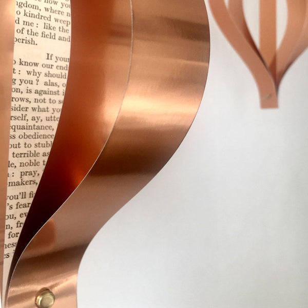 Copper Christmas Decorations, Set of 5, Metallic Card