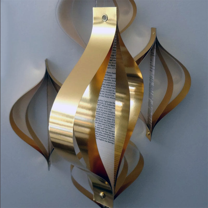 Copper Christmas Decorations, Set of 5, Metallic Card