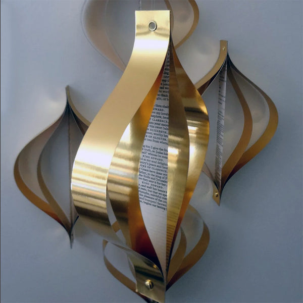 Copper Christmas Decorations, Set of 5, Metallic Card