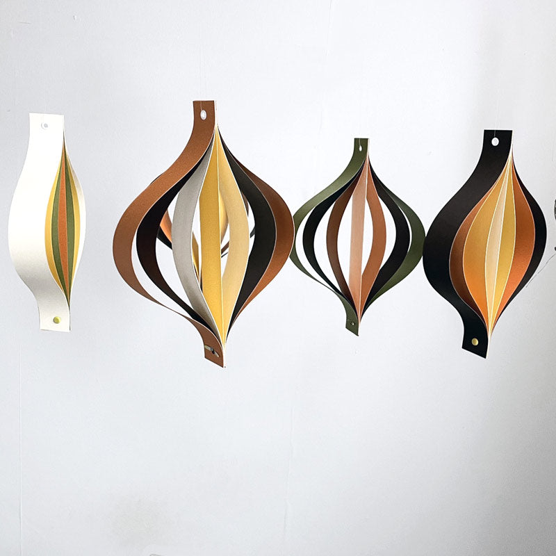 Mid Century Decorations, Brown Orange Yellow Hanging Ornaments