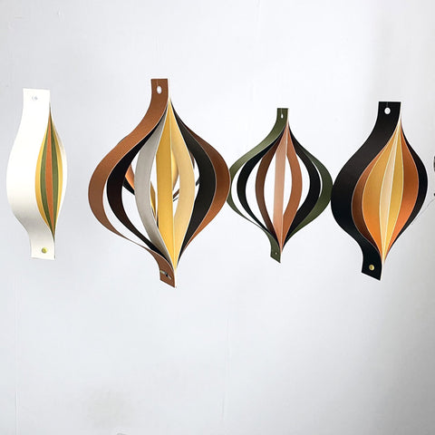 Mid Century Decorations, Brown Orange Yellow Hanging Ornaments