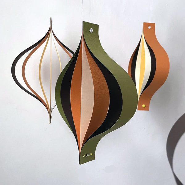 Mid Century Decorations, Brown Orange Yellow