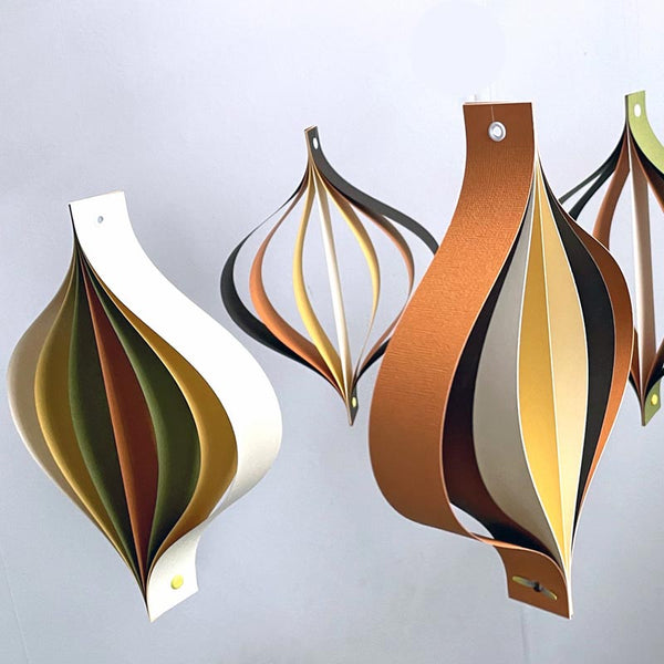 Mid Century Decorations, Brown Orange Yellow