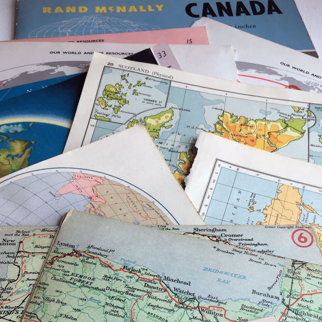Ephemera Pack  - Vintage and Antique Maps
