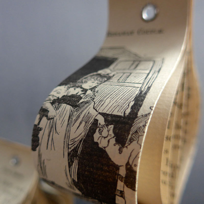 Large Hanging Christmas Decorations using Vintage Book Paper